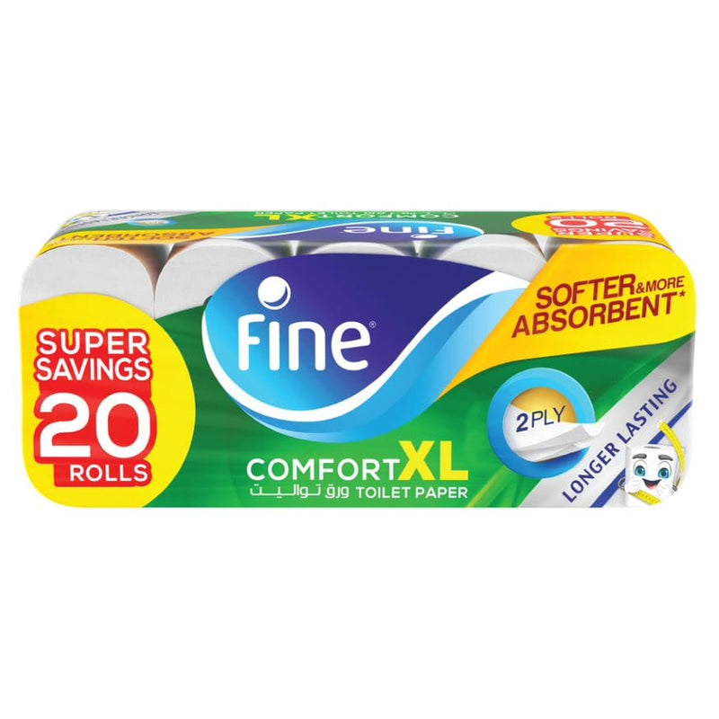 Fine Comfort XL Toilet Tissue 20 Rolls 250 Sheets x  2 Ply