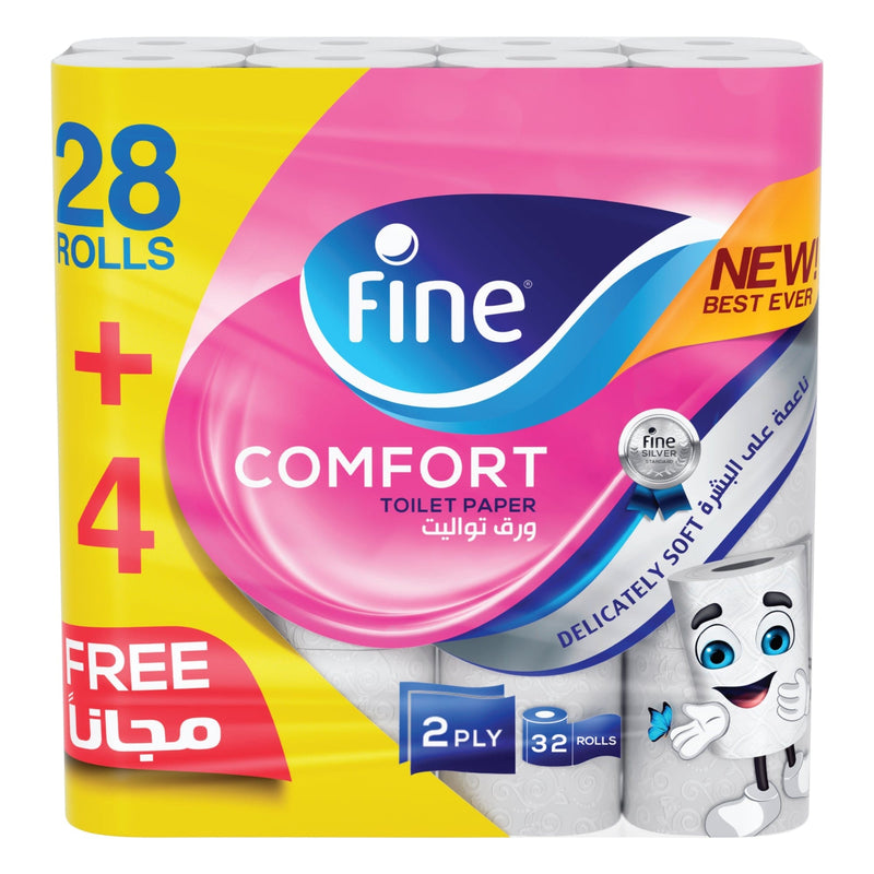 Fine Comfort Toilet Tissue 32 Rolls 180 Sheets x  2 Ply