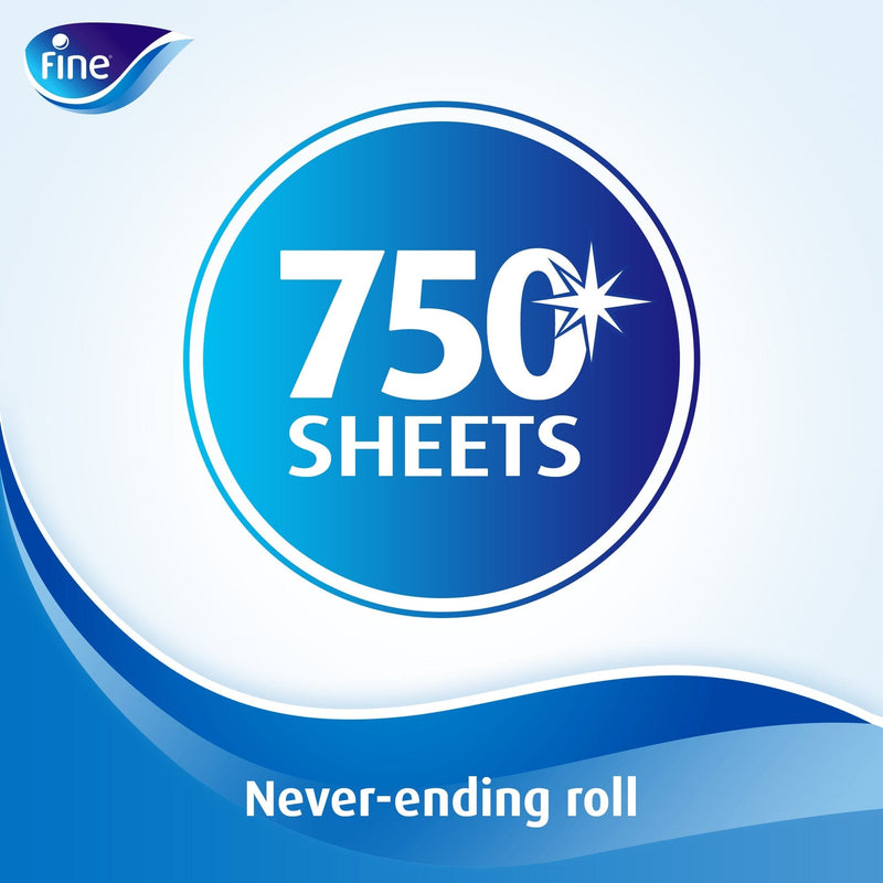 Fine Hand Towel Kitchen Tissue Roll, 325 meters x 1 Ply, Pack of 2