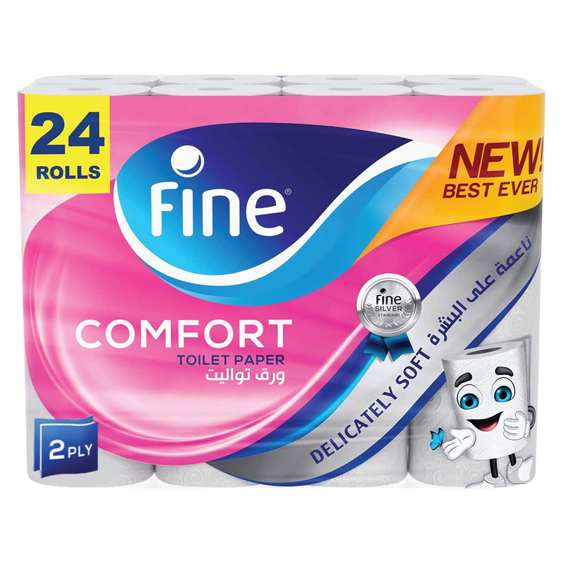 Fine Comfort Toilet Tissue 24 Rolls 180 Sheets x  2 Ply