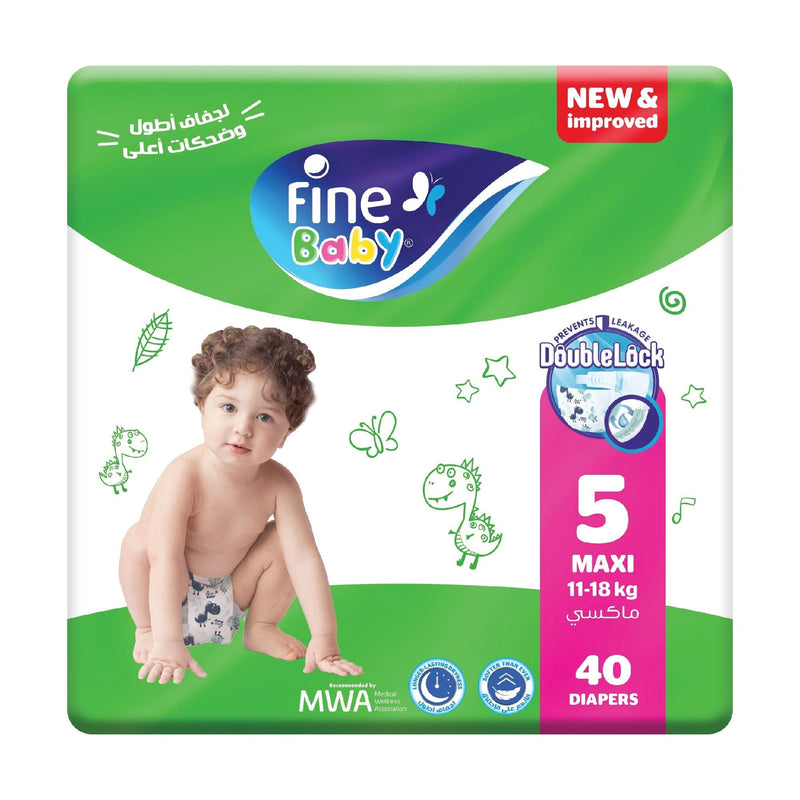 Fine Baby, Size 5, Maxi, 11-18 kg, 40 Diapers