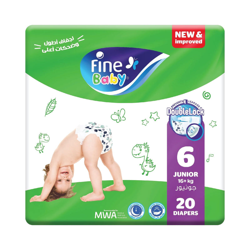 Fine Baby, Size 6, Junior 16+ kg, 20 Diapers