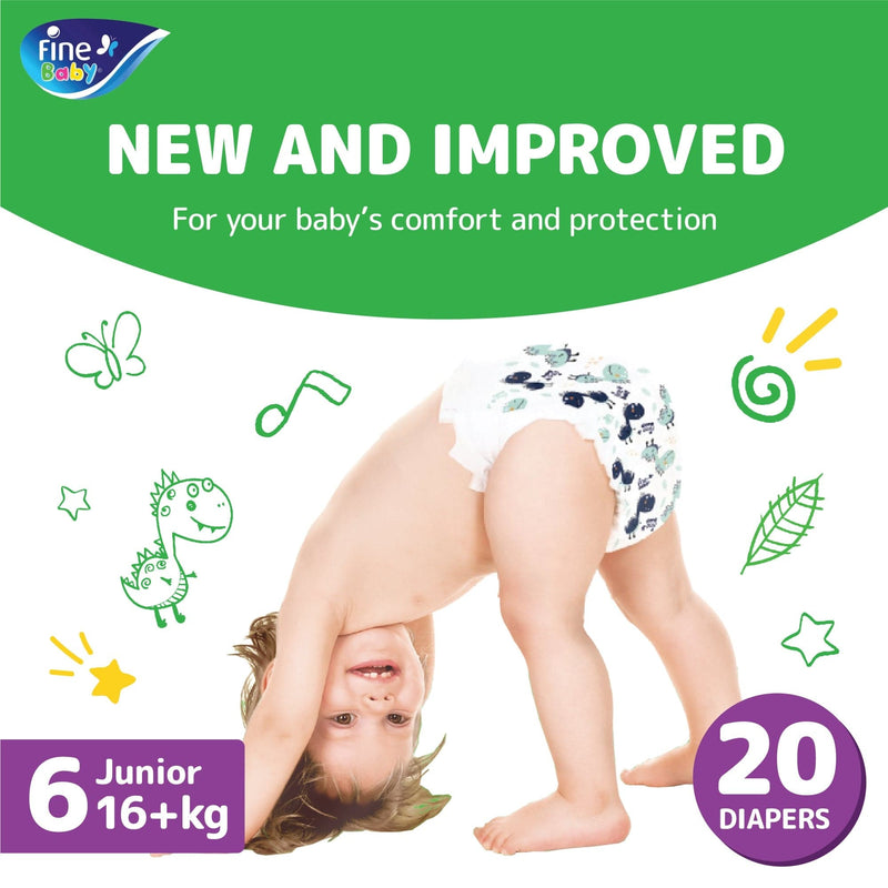 Fine Baby, Size 6, Junior 16+ kg, 20 Diapers