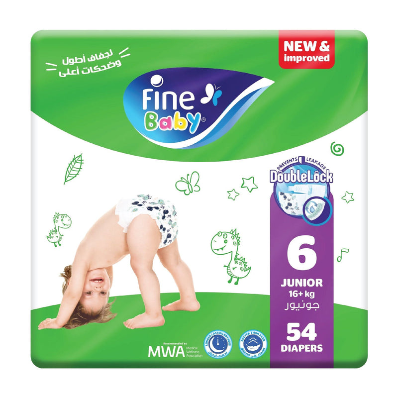 Fine Baby, Size 6, Junior 16+ kg, 54 Diapers
