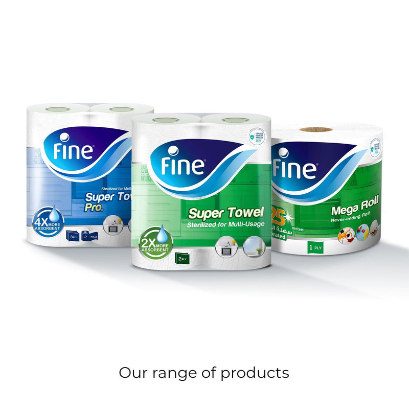 Fine Hand Towel Kitchen Tissue Roll, 500 meters x 1 Ply, Pack of 1