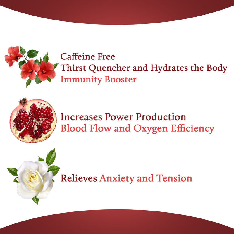 Nai's Hibiscus Pomegranate Rose Iced Tea, 100% Natural, Ready-to-Drink, 473ml Glass Bottle, Tray of 12 – Sugar Free