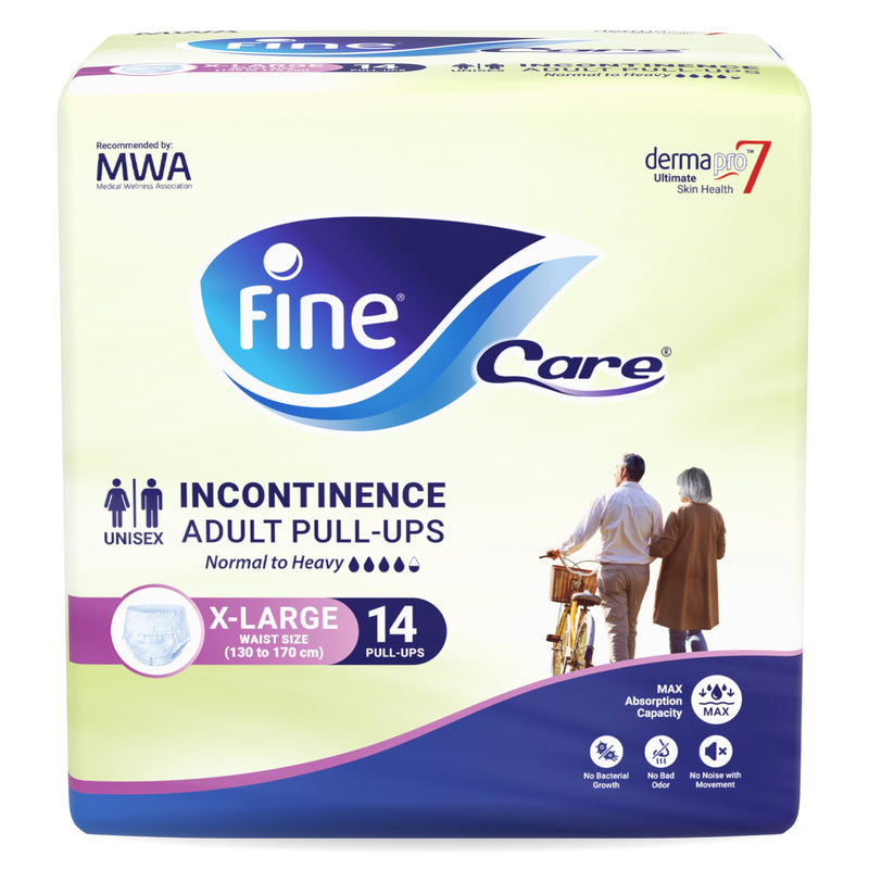 Fine Care Incontinence Unisex Adult Diaper Pull Ups Pants, X-Large, waist size 130 - 170 cm, 14 diapers