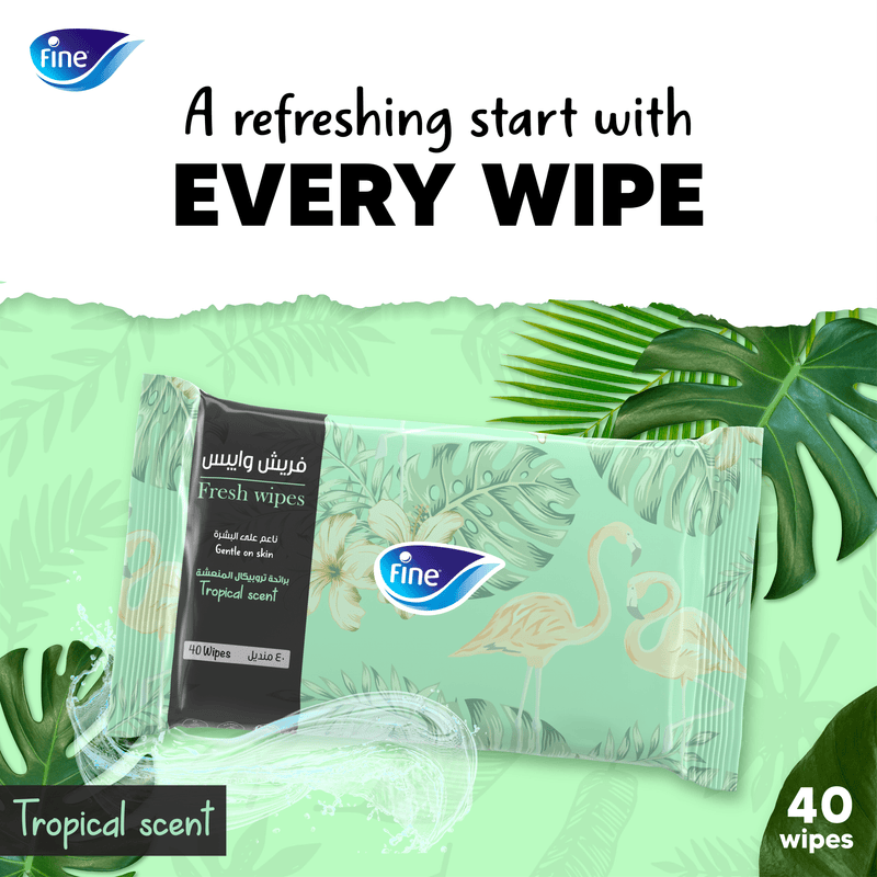 Fine, Fresh Wipes Tropical Scent, 40 sheets