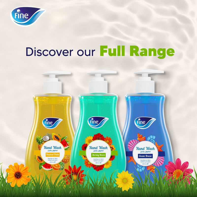 Fine Hand Wash, 450ml Bottle, Morning Breeze Scent