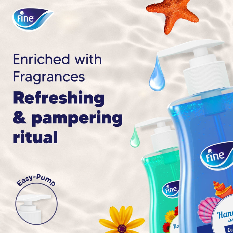 Fine Hand Wash, Bundle of 2, 450ml Bottles, 1 Ocean Breeze  and 1 Morning Breeze Scent