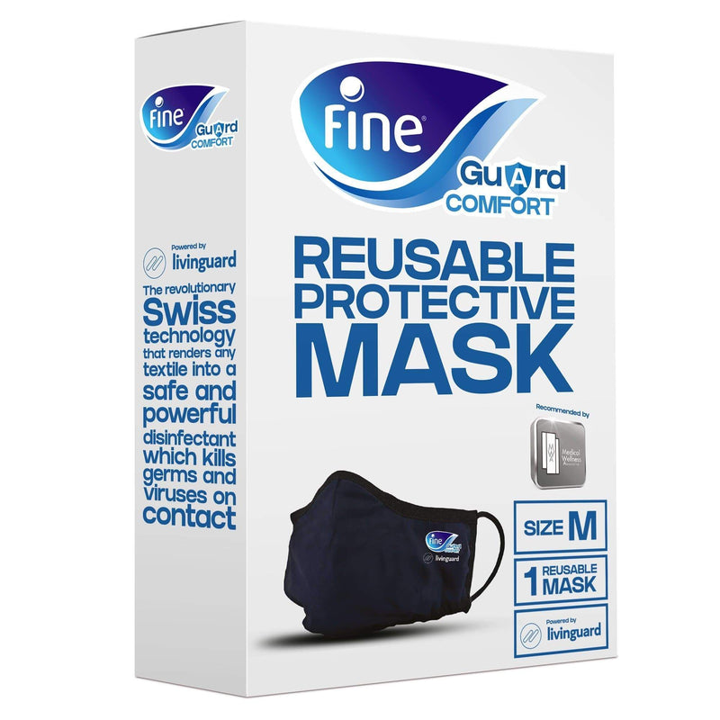Fine Guard Comfort Adult Face Mask with virus-killing Livinguard Technology, – Size Medium