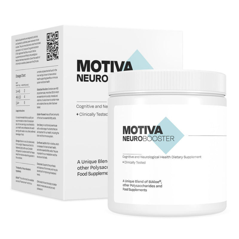 Motiva Neuro Booster® Health Supplement With Rice Bran & BiAloe, Supports Brain Health & Immunity, Helps Memory & Focus, Natural & Vegan Powder Form, 150g - As featured on major media platforms & websites