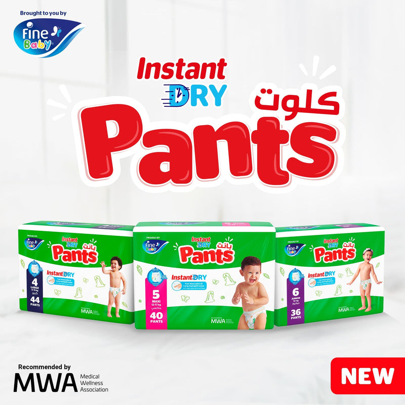 Fine Baby Instant Dry Pants Size 6 Junior 15kg+ 36 Diapers