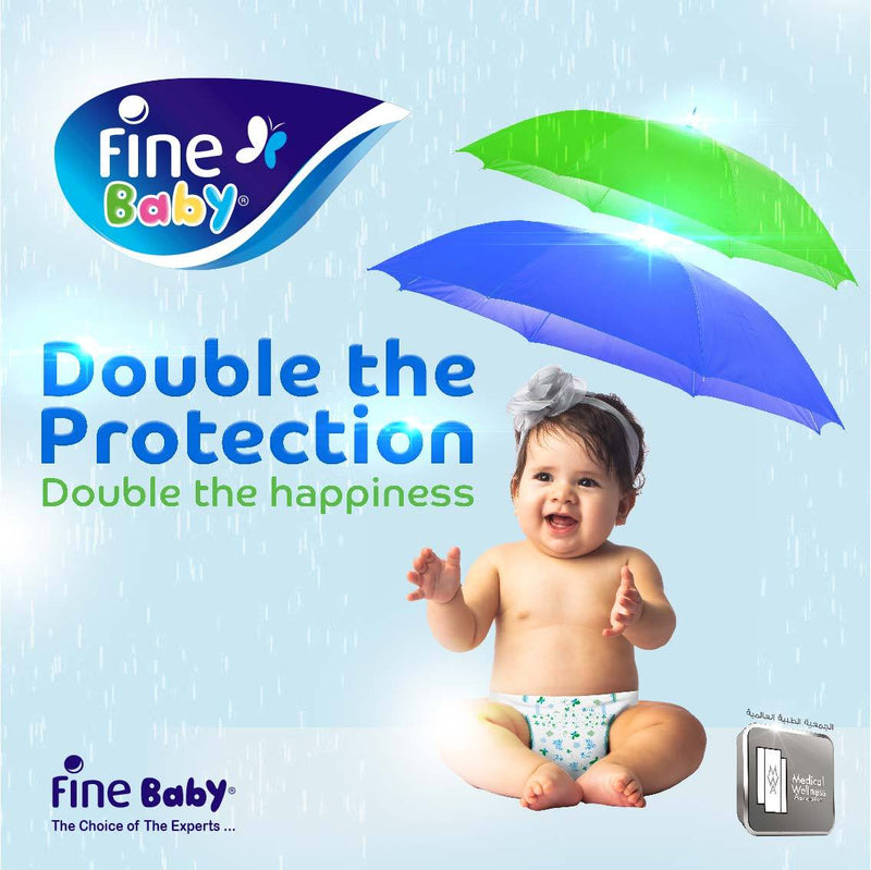 Fine Baby Diapers, DoubleLock Technology , Size 2, Small 3-6kg, Jumbo Pack. 68 diaper count