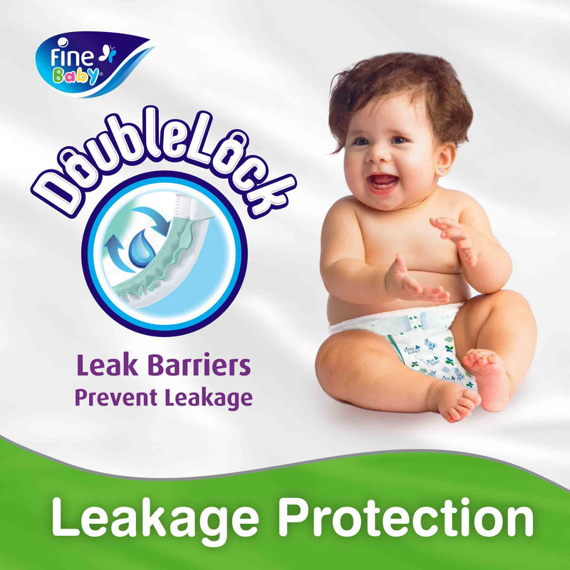 Fine Baby Diapers, DoubleLock Technology , Size 5, Maxi 11–18kg, Jumbo Pack. 44 diaper count