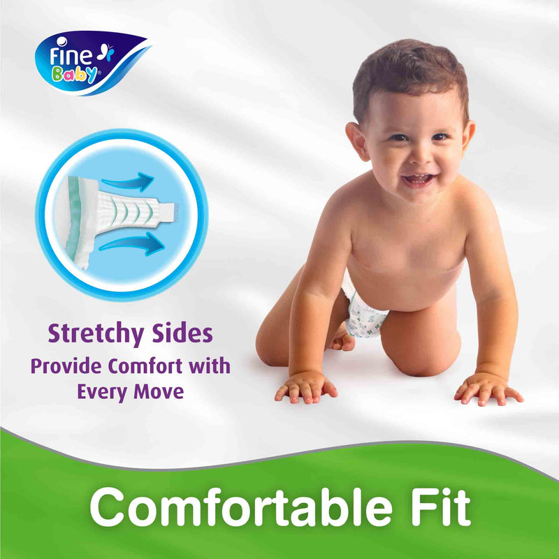 Fine Baby Diapers, DoubleLock Technology , Size 4, Large 7 - 14kg , Economy Pack. 30 diaper count