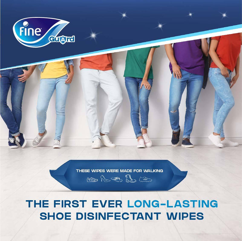 Fine Guard Shoes Disinfectant Wipes, Anti-Viral Wipes, Kill 99.9% of Bacteria and Viruses, 16 Wipes