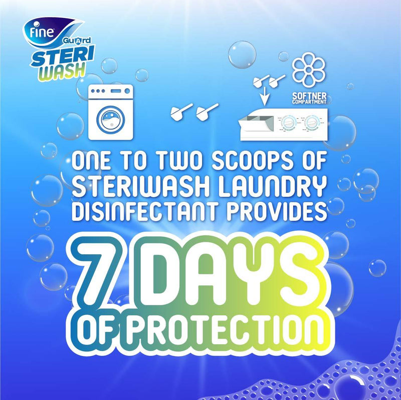 Fine Guard SteriWash, Long Lasting Laundry Disinfectant, 7 Days Protection, 200g