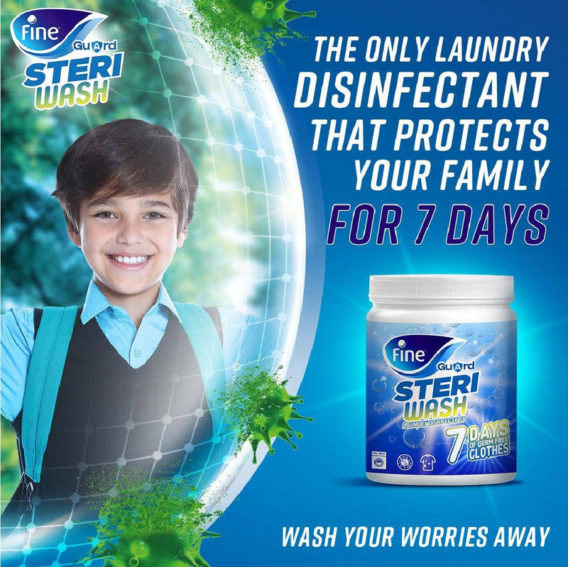 Fine Guard SteriWash, Long Lasting Laundry Disinfectant, 7 Days Protection, 200g