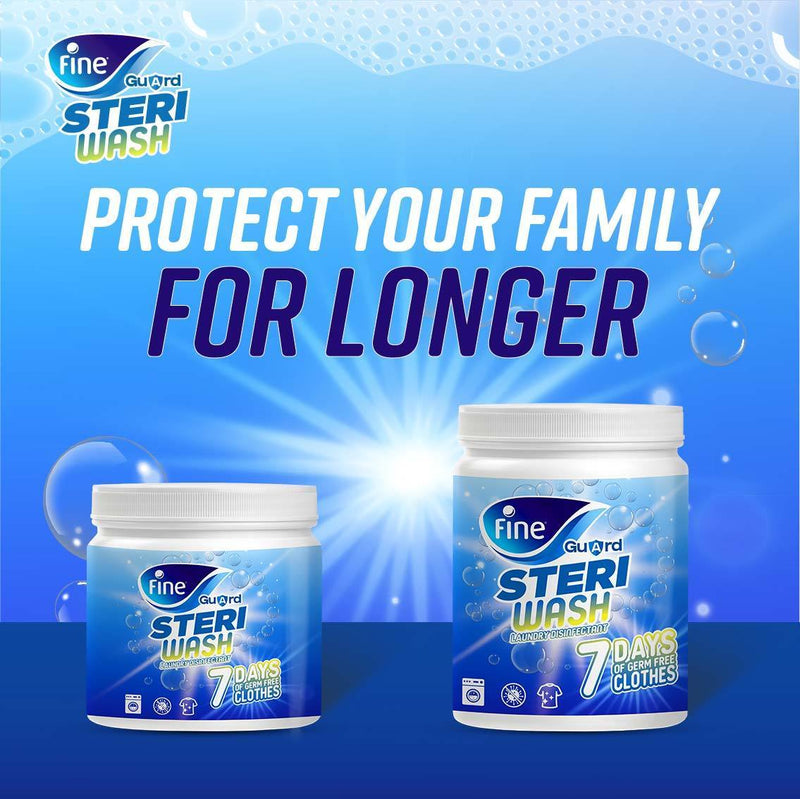 Fine Guard SteriWash, Long Lasting Laundry Disinfectant, 7 Days Protection, 200g